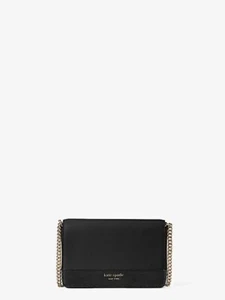 KATE SPADE SPENCER CADENA CARTERA CLUTCH CUERO SAFFIANO NEGRO, NUEVO CON ETIQUETAS - Imagen 1 de 4