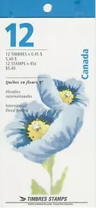 Canada 1997 BOOKLET BK199, 1638a, BLUE POPPY, PANE OF 12 MNH - Picture 1 of 1