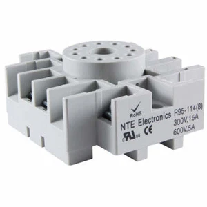 NTE R95-114, 11 Pin Octal Base Relay Socket ~ Surface or DIN Rail Mount - Picture 1 of 1