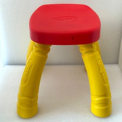 Crayola Crayons Kids Child Stool 10.25” Red & Yellow Hard Plastic Small GUC - Image 1 of 4