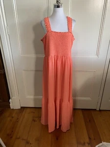 Target Curve Ladies Size 22 Coral Shirred Bust Maxi Dress New W/Tags RRP $60 - Picture 1 of 12