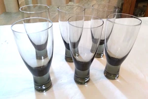 6 MCM 1960s Smoked Grey Canada Wine Glasses Per Lutken Holmegaard Denmark - Picture 1 of 5