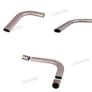 CXRacing 3.5" Oval 90 Degree 304 Stainless Steel Pipe Tube + Round Coverter - Picture 1 of 5
