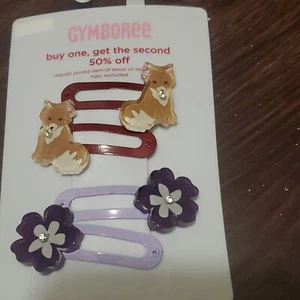 Gymboree Girls NWT New With Tags Autumn Highlands Snap Clips Fox Flowers - Picture 1 of 1