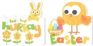 Pack Of 6 Easter Cards & Envelopes 2 Designs 2 Of Each Shown Chick & Bunny - Picture 1 of 1