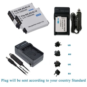 EN-EL12 Battery / Charger for Nikon Coolpix S6000 S6300 S8000 S8100 S9500 S9900 - Picture 1 of 25