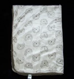 Chick Pea Bear Face Tan Cream Brown Sherpa Baby Blanket Security Lovey - Picture 1 of 2