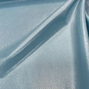 Spandex 4-way Stretch Fabric Pastel Blue Metallic Foil By the Yard for Swimwear - Picture 1 of 11
