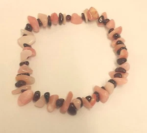 ROSA OPAL & GRANAT HEILKRISTALL CHIP PERLEN ARMBAND - Liebe, Beziehungen - Bild 1 von 1