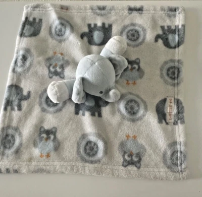 Blankets And Beyond Elephant Owl Blue Grey Security Baby Blanket - Image 1 of 4