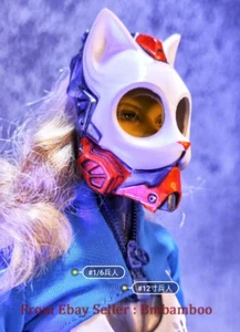 Cyberpunk 1/6  12" Action Figure Mecha Cat Mask Helmet Accessories Toys Model - Picture 1 of 11