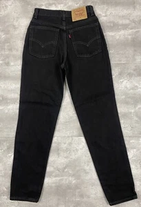 vintage LEVIS 512 BLACK JEANS SLIM FIT TAPERED LEG 9 JR M DENIM MADE USA MOM - Picture 1 of 13