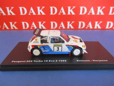 Die cast 1/43 Modellino Auto Peugeot 205 T16 EVO 2 Rally Finland 1985 T. Salonen - Immagine 1 di 4