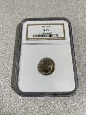 1963 10C Proof Roosevelt Ten Cent NGC PF65 90% Silver - Image 1 of 2
