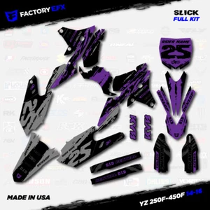 Gray & Purple Slick Graphic Kit fits Yamaha YZ250F YZ450F 14-16 YZF 250 450 - Picture 1 of 5