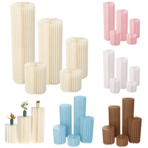 Paper Flowers Cake Stand Pillar Plinth Table Pedestal Cylinder Centrepiece Decor - Picture 1 of 37