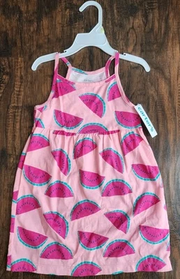 Vestido sin mangas Carter's rosa para niñas talla 4T rosa con sandías, ¡NUEVO!! Foto 1 de 4