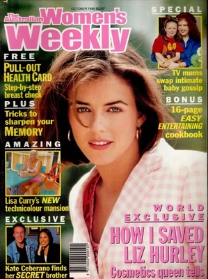 Aust. Women's Weekly - October 1995 - Liz Hurley, Kate Ceberano + Fran Drescher - Image 1 of 3