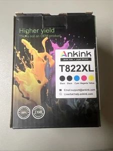 5 Pack 822XL T822 Black Color Ink for Epson WorkForce WF-4834 WF-4820 WF-3841 - Picture 1 of 3
