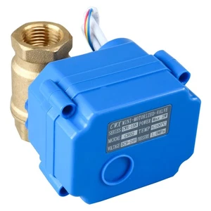 1/2" Brass Electrical Motorized Ball Valve w/Full Port 9-24V AC/DC 3 Wire Setup - Picture 1 of 9