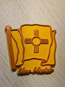 Vintage New Mexico Flag Rubber Magnet State Map Collectible  - Picture 1 of 3