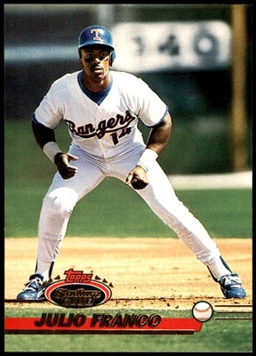 Julio Franco 1993 Stadium Club #651 Rangers MLB READ FREE SHIPPING AutographDen - Image 1 of 2