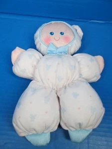Vintage Fisher Price Slumber Babies Baby Puppe weiß blau Junge blond Plüsch 1989  - Bild 1 von 5
