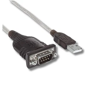 USB to RS232 Serial Adapter Converter – Long 18 Inch Cable Cord, 24 AWG - - Photo 1/8