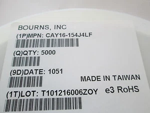 Array, 4 x 150K, CAY16-154J4LF ,BOURNS, SMD, Widerstandsnetzw, 5%, 50 Stück - Picture 1 of 1