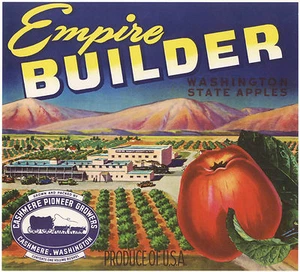 *Original* EMPIRE BUILDER Cashmere PACKING HOUSE TRAIN Apple Label NOT A COPY! - Picture 1 of 1