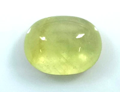 HERMOSO CABUJÓN OVALADO COLOR AMARILLO LIMA ZAFIRO NATURAL 5,39 Cts Foto 1 de 3