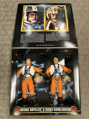 + Kenner Star Wars Action Collection 12" 2 Pack Wedge & Biggs Rebel Pilot Gear Cover