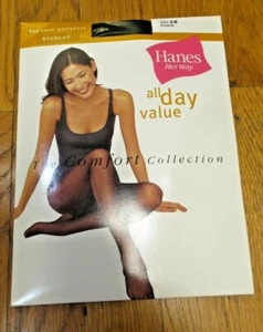 Collant Hanes Her Way Comfort Collection giorno nero trasparente taglia CD NUOVO - Foto 1 di 4