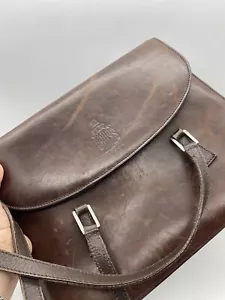 Mark Cross Italy Brown Leather Crossbody Flap Top Shoulder Bag Handbag - Picture 1 of 24