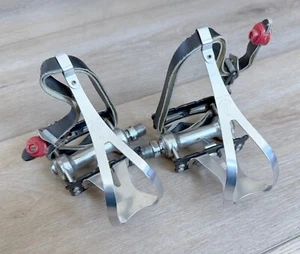Campagnolo Record Superleggeri Track / Pista Pedals w Alloy Cages & Straps - Picture 1 of 3