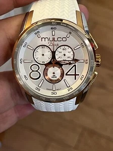 Mulco Deep 44mm Chronograph White Two Tone Watch New Battery - Picture 1 of 13