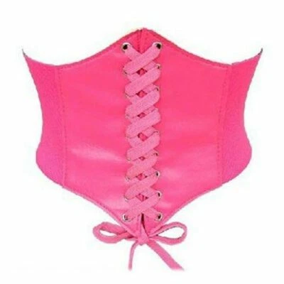 Women Super Wide Faux Leather Belt Elastic Stretch Corset Dress Tassel Waistband - Image 1 of 4