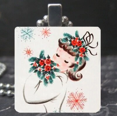 Collar Retro Navidad Vintage Arte Colgante Kitsch Joyería Vacaciones Ideas de Regalo Foto 1 de 3
