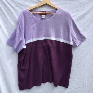 Suéter Denim + C0 Púrpura Lavanda Manga Corta Talla 3X Mezcla de Algodón - Imagen 1 de 8