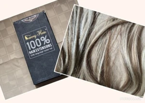 Extensiones de cabello con clip soleado cabello humano liso 18 pulgadas rubio * NUEVO LEER - Imagen 1 de 11