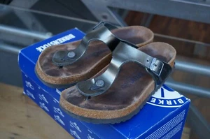 Birkenstock Gizeh 37 normale Weite Softfootbed Leder Metallic Anthracite - Bild 1 von 9