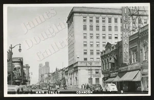 Oshkosh WI: Seltene ca. 1940 RPPC Foto Postkarte HAUPTSTRASSE Norden von Washington - Bild 1 von 2