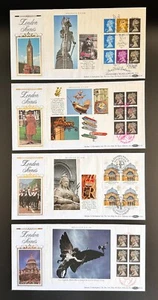 Folleto London Life Prestige 1990 paneles en Benham FDC (4) - Imagen 1 de 2