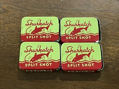 NOS Lot of 4 Vintage Shurkatch Split Shot 24 No. B Fishing Weight Tins - Image 1 of 2