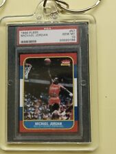 MICHAEL JORDAN Rookie Card 1986 Fleer PSA 10 Slab Star Keychain Rc 2 For $25🔥