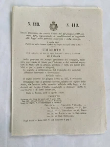 Decreto Revoca n. 227 su Modifiche Aggiunte su Pubblica Sicurezza e Stampa 1900 - Imagen 1 de 1
