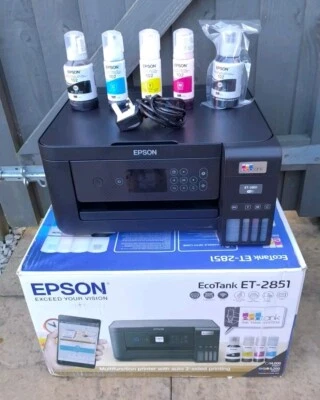 Epson EcoTank ET-2851 Colour Inkjet All-In-One Printer Black WiFi Smartphone - Image 1 of 4