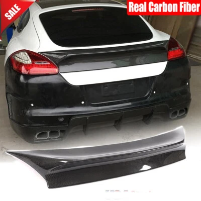 Спойлер крыло закраина заднего багажника из настоящего углеродного волокна для Porsche Panamera 970 2010-2014 годов выпуска - Изображение 1 из 4