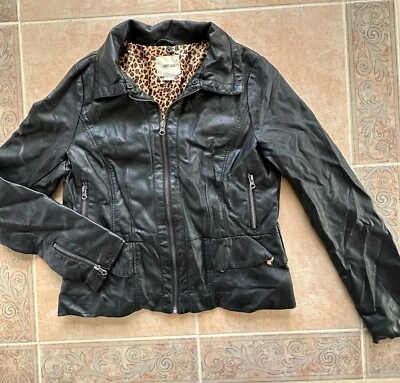 Chaqueta Cherokee Niña - Talla XL Negra Imitación Cuero Forrado Foto 1 de 4