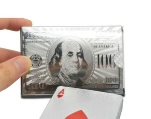 US 100 DOLLER 99.9% Pure Silver Plated Playing Cards Poker Game Bridge Deck
